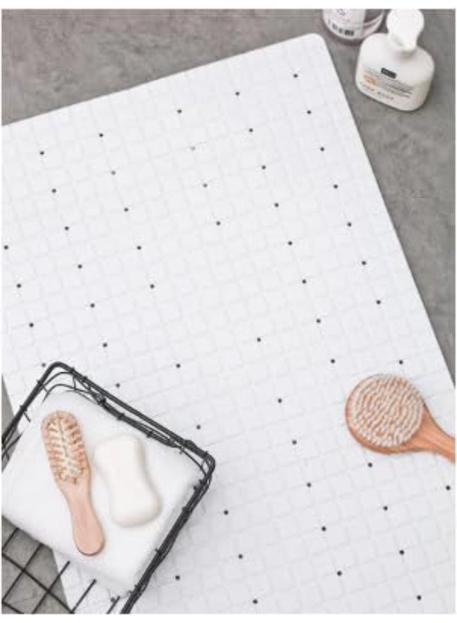 Premium Silicone Anti-Slip Bath Mat,  Non-Toxic, Quick-Drying, Suction Cups, Shower and Tub Safety (White) - Image 3